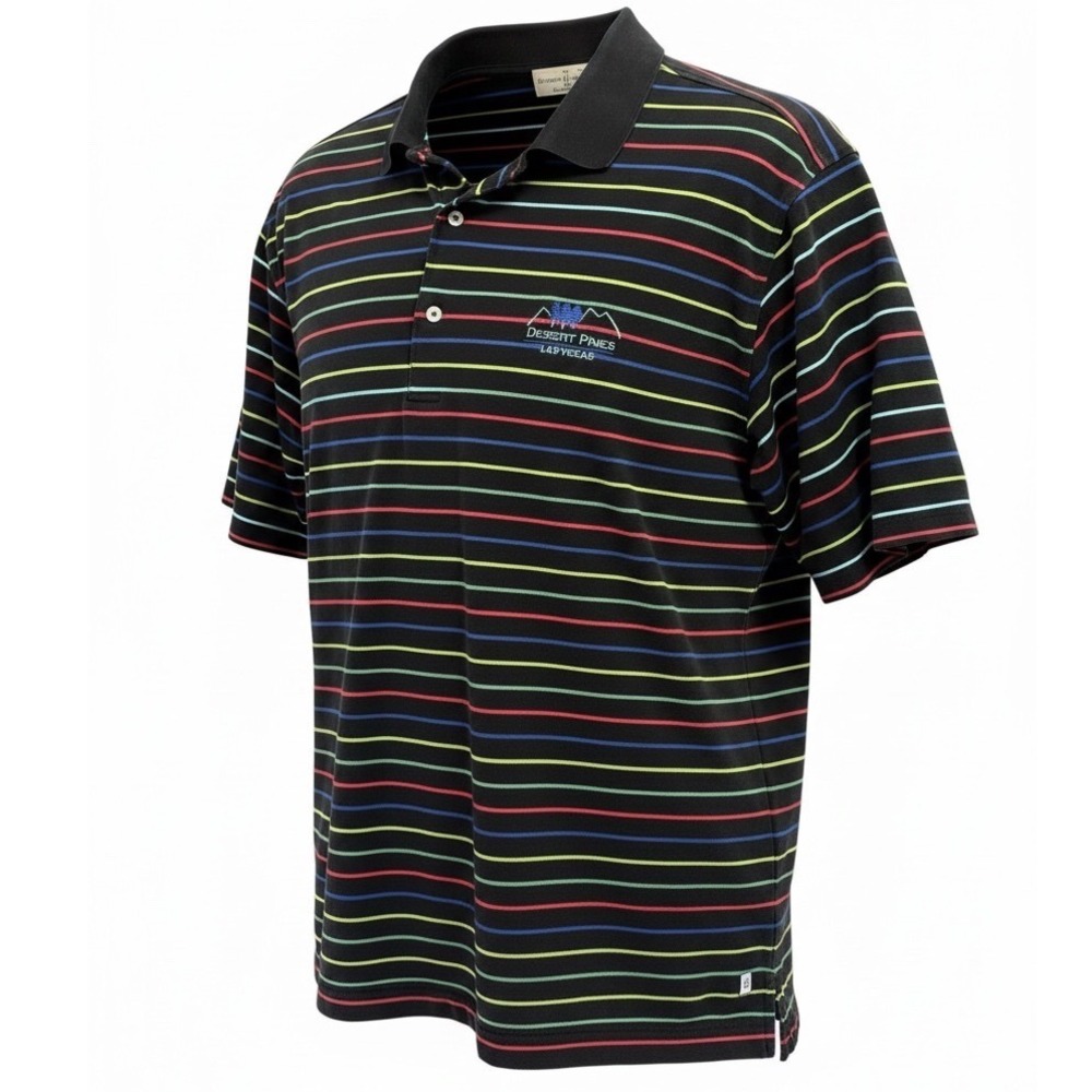 Fairway & Greene Sz XL Black Striped Desert Pines Las Vegas Golf Polo Shirt (V40